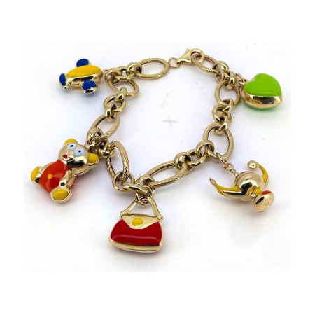 Pulsera cacharrito de oro 18k 20 cm